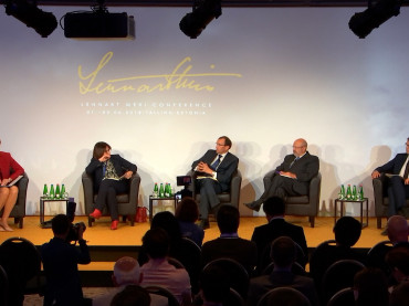 Guests on stage at the Lennart Meri Conference in Estonia